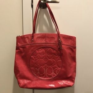 Coach Pink Patent Leather Handbag